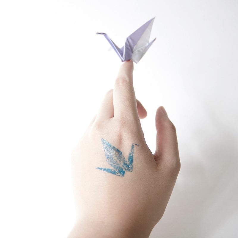 Fresh and simple origami tattoo stickers // A set of five - Temporary Tattoos - Paper 
