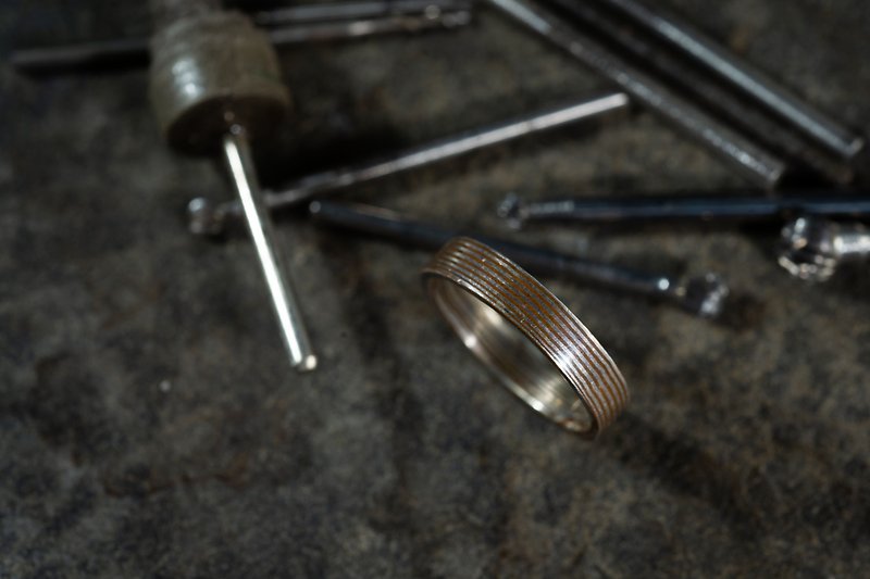 木目金 木紋金 銀銅木紋金 戒指 - 戒指 - 貴金屬 多色