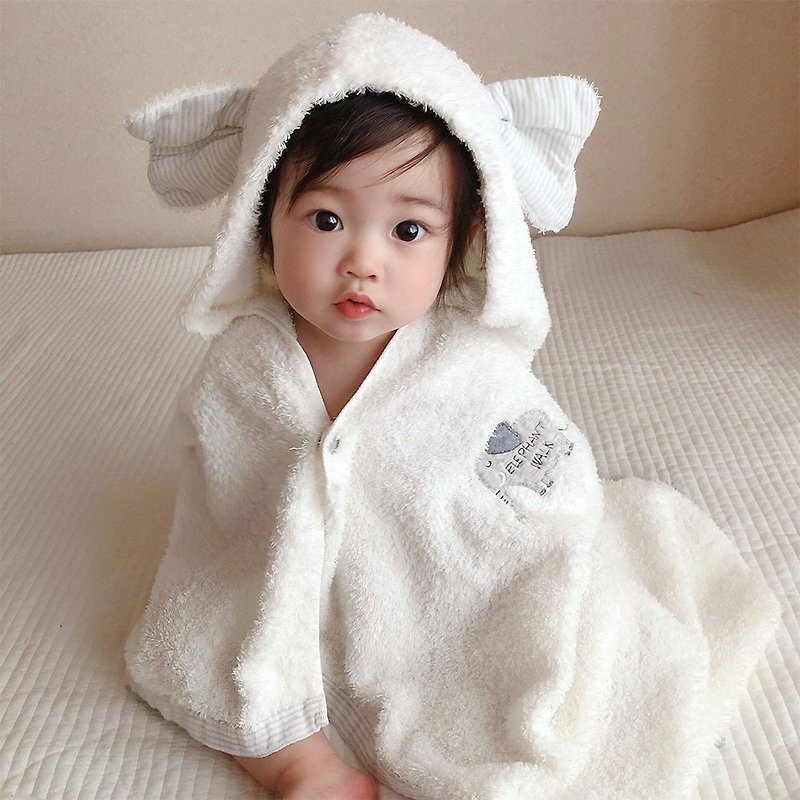 【kontex】Japanese Imabari Organic Cotton Hooded Towel/Bath Towel-Fluffy Series Sheep/Elephant - Other - Cotton & Hemp Multicolor