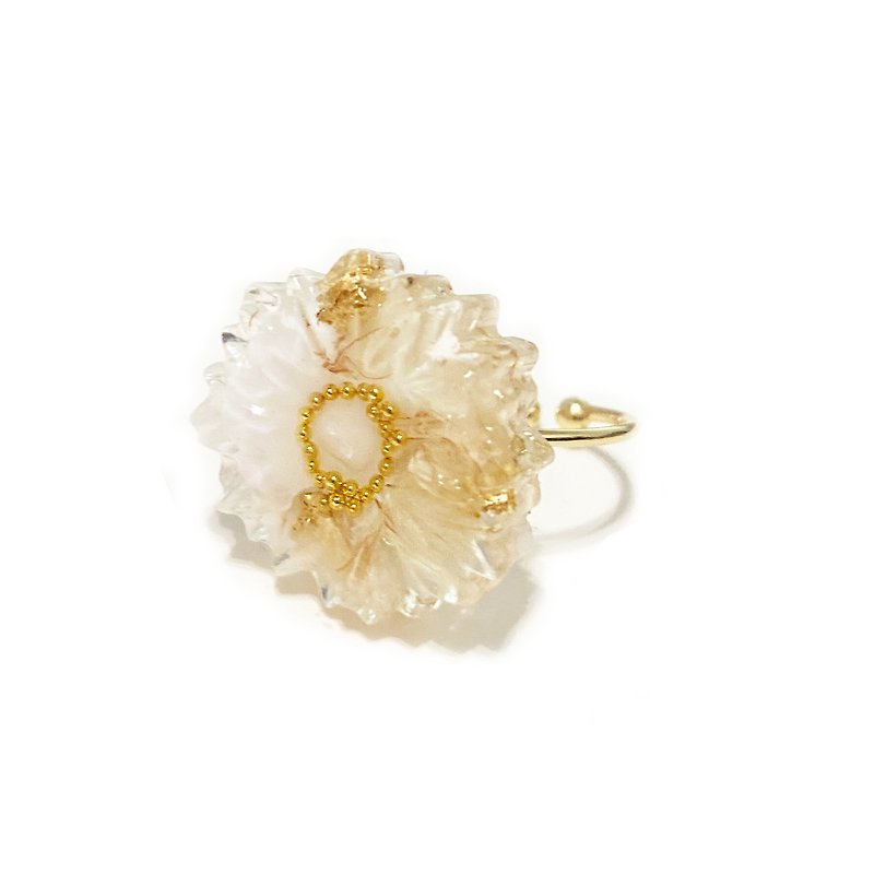 Japanese resin Vintage white daisy ring (adjustable ring circumference) - General Rings - Other Metals White
