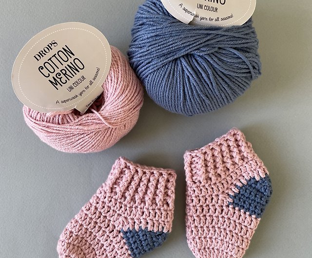 0 3ヶ月の赤ちゃんのためのデジタルかぎ針編みパターンpdfベビーソックス 簡単なパターン ショップ Crochetclubstore 編み物 刺繍 羊毛フェルト 裁縫 Pinkoi