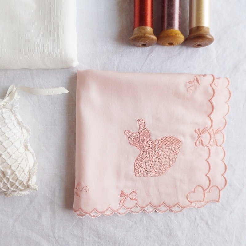 Lace Handkerchief   Embroidered Handkerchief :  Tutu Dress - Other - Cotton & Hemp Pink