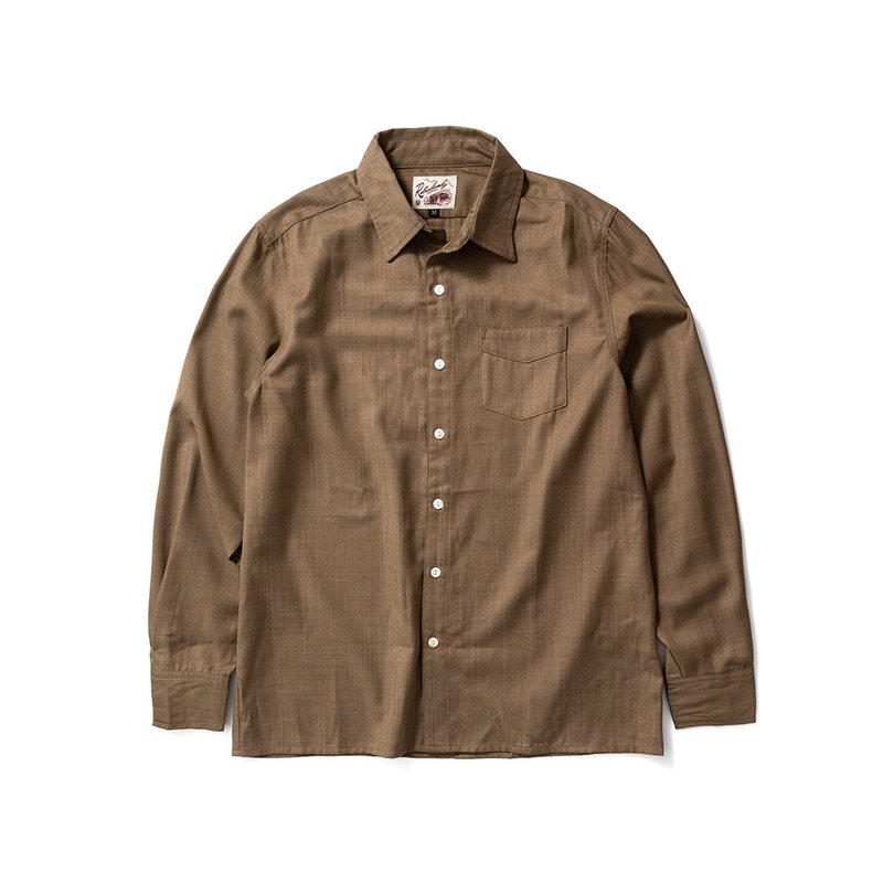 Yarn Shirt - 卡其 Khaki - 男襯衫/休閒襯衫 - 棉．麻 