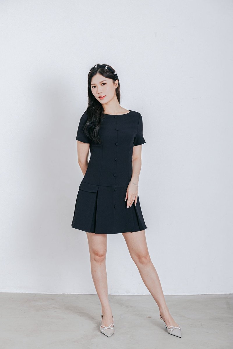 YANNES black office dress - One Piece Dresses - Polyester Black