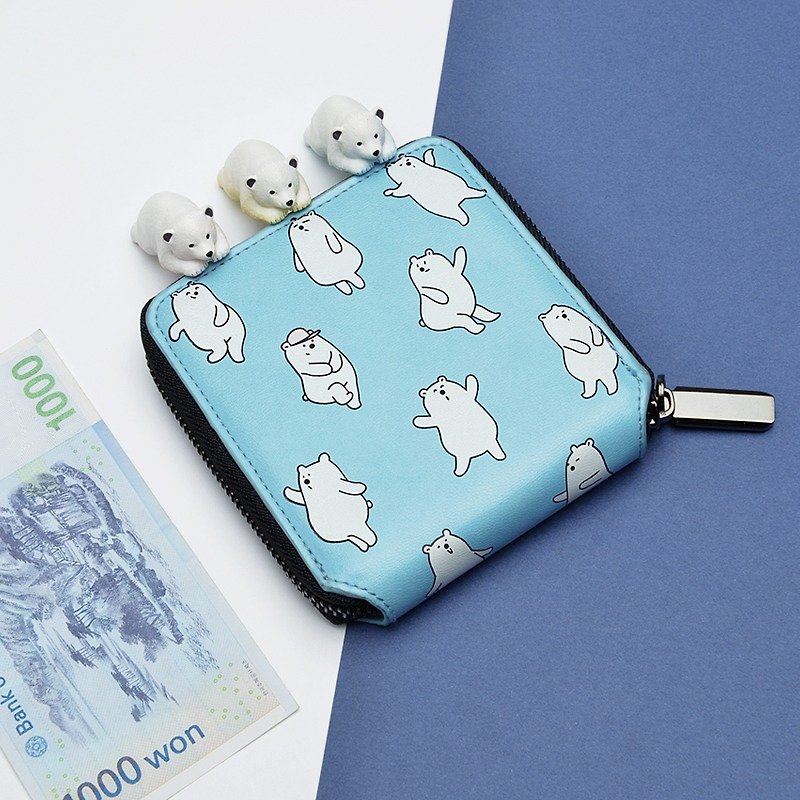 KIITOS LIFE animal series leather wallet a short paragraph - paragraph polar bear # # fast arrival - Wallets - Genuine Leather Multicolor