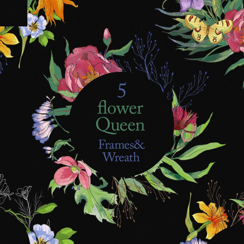 Flower frames and wresths, floral vintage elements, botanical clipart - 電子似顏繪/繪畫/插畫 - 其他材質 