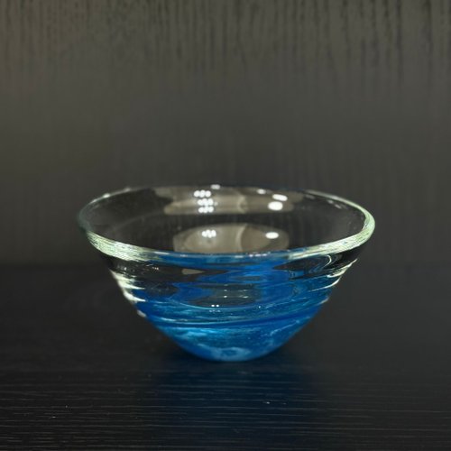 C.C.C. Glass Works 玻璃碗藍色厚身氣泡