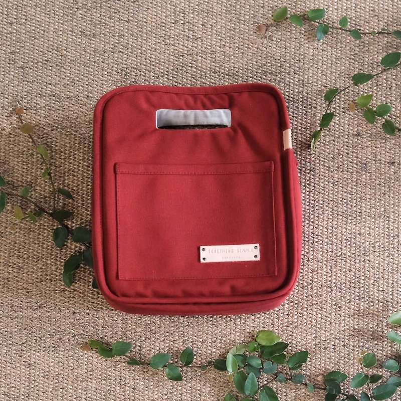BISCUIT BAG - Red - กระเป๋าถือ - ผ้าฝ้าย/ผ้าลินิน สีแดง