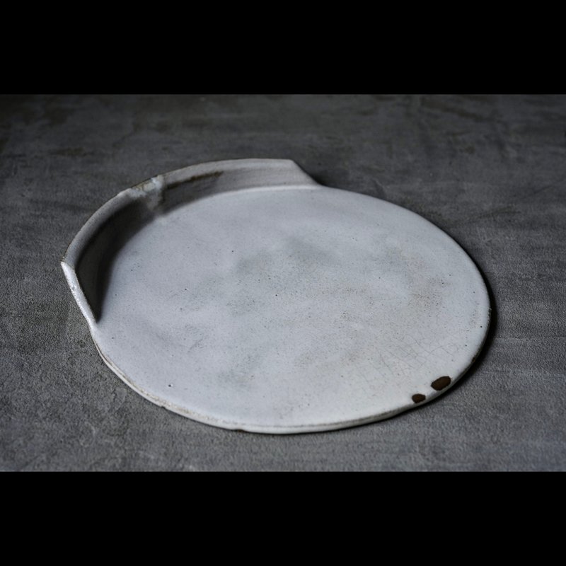 no25de_結晶流釉金繼折角薄型陶盤/ kintsugi ceramic2020 - 盤子/餐盤/盤架 - 陶 銀色