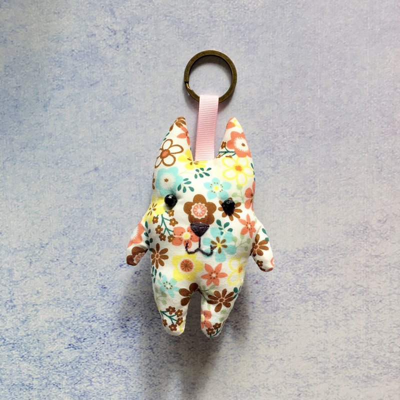 +Romantic Garden+Cat Key Ring - Charms - Cotton & Hemp Multicolor