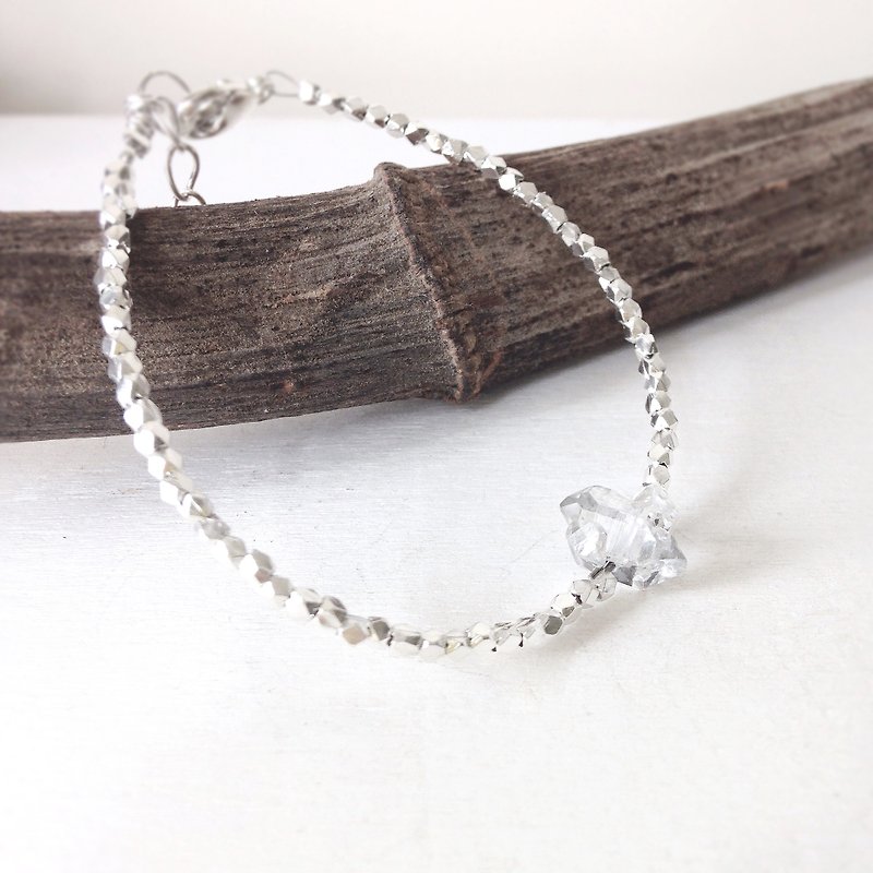 Herkimer Diamond Bracelet Shining Silver Bracelet - Bracelets - Other Metals White