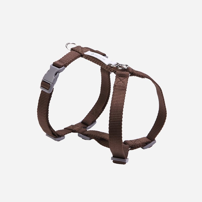 [Tail and me] Classic nylon belt chest strap with dark brown M - Collars & Leashes - Nylon 