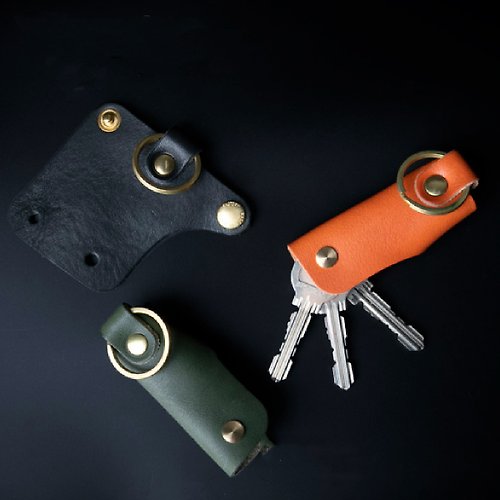 JAPAN FACTORY 客製刻字 日本製 栃木皮革 鑰匙圈 真皮 牛皮 黃銅 鑰匙套