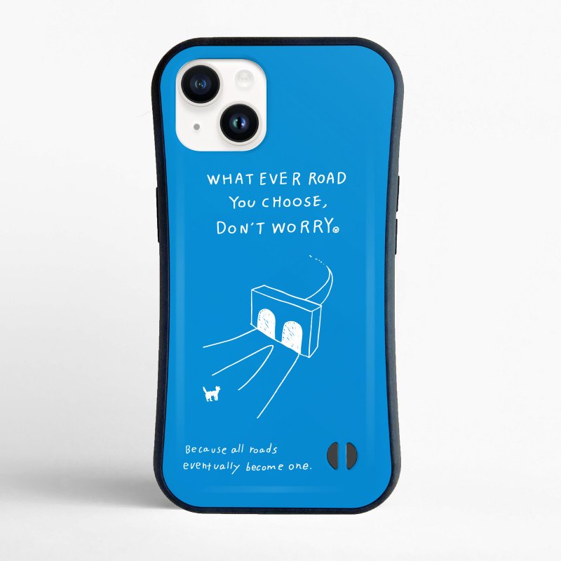 BLUE MEMO. No matter which path you choose /耐衝撃グリップiPhoneケース - 手機殼/手機套 - 塑膠 白色