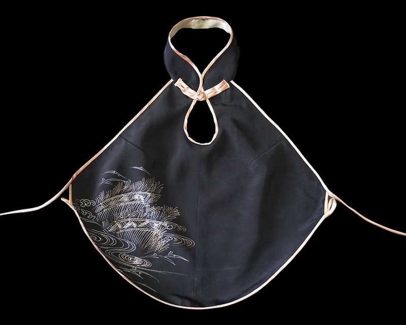 Haori remade bellybands, socks chest | bronzing hook ink | - Women's Tops - Silk Black