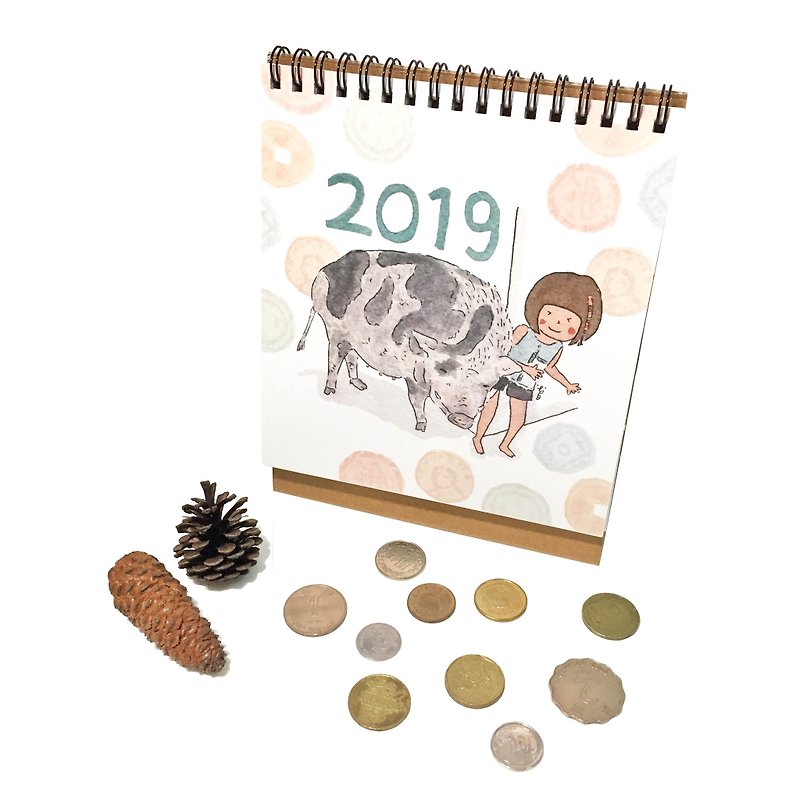 2019 desk calendar / period calendar - Calendars - Paper Multicolor