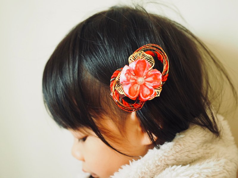 Chinese New Year Hair Accessory Hair Clip Band - Baby Accessories - Cotton & Hemp Red