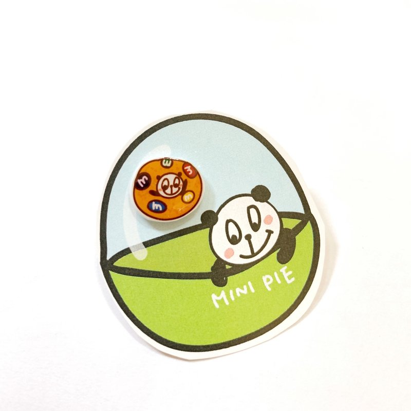 mini熊餅乾耳環(單耳販售)(可改耳夾式) - 耳環/耳夾/耳骨夾 - 塑膠 多色