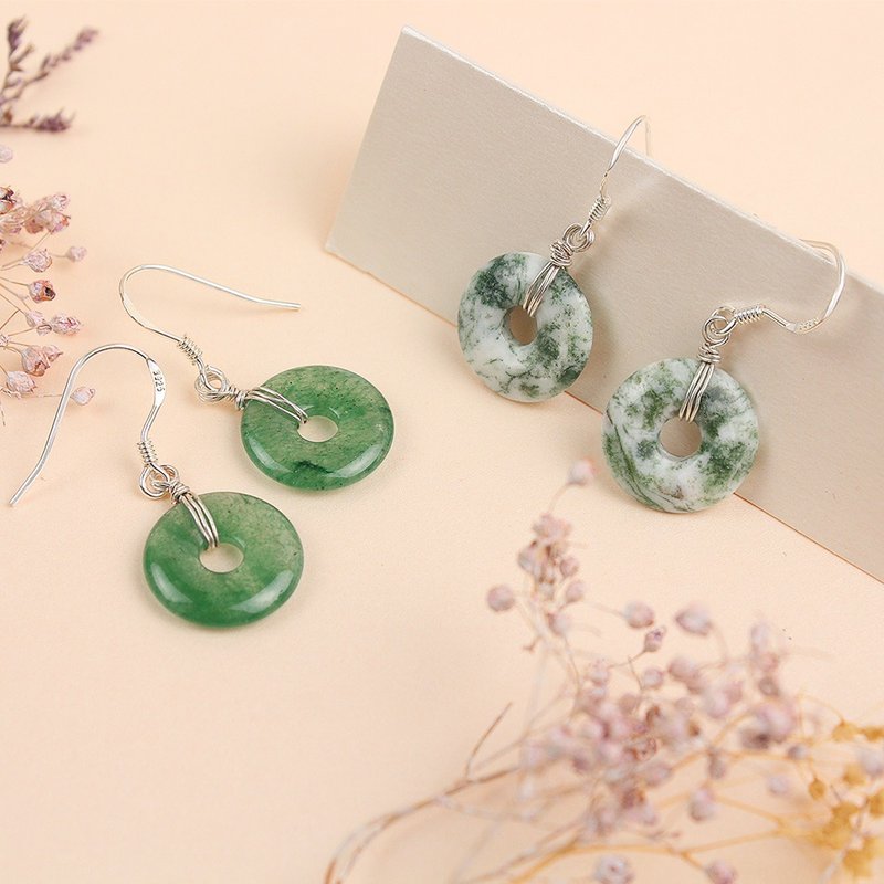 Ping An Buckle Classic Earrings | Two Materials to Choose from - Earrings & Clip-ons - Jade Green