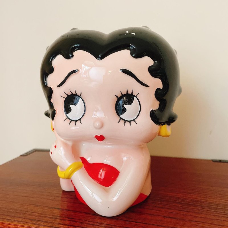 早期貝蒂Betty Boop陶製存錢筒 - 擺飾/家飾品 - 陶 