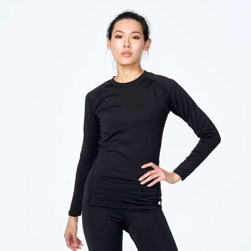 Long-sleeved functional shirt with bristles-black - Women's Tops - Polyester Black