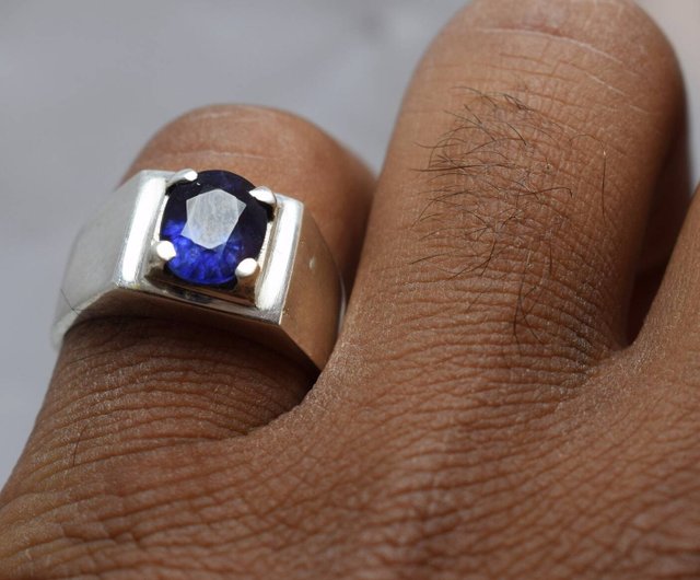 Stunning 925 Sterling Silver Blue Sapphire deals Ring