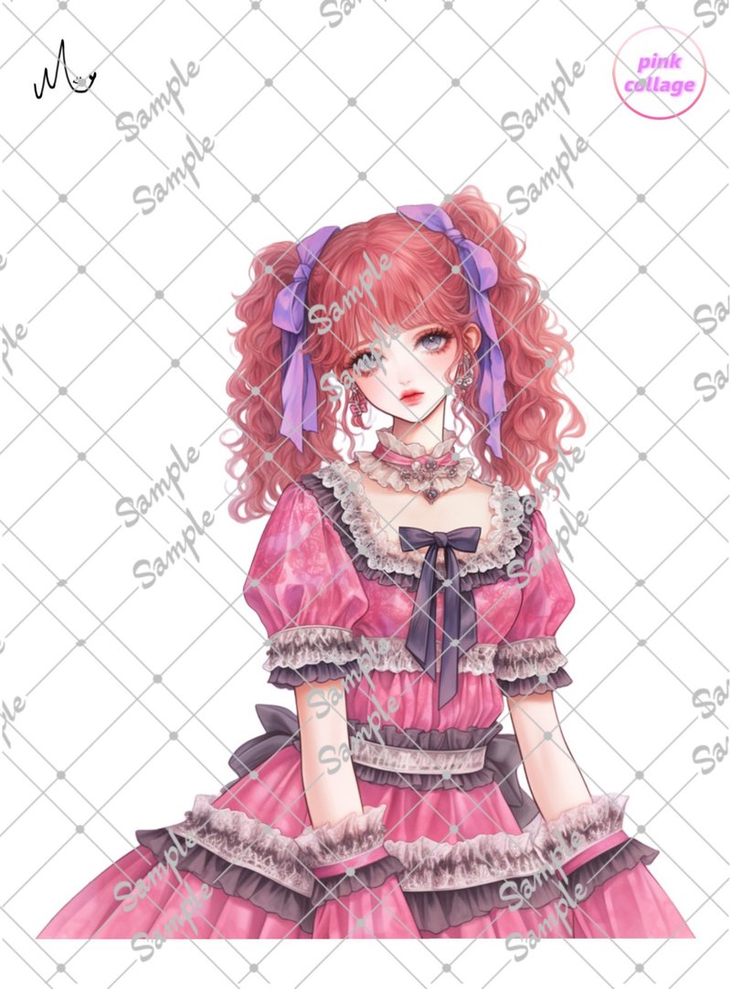 オリジナル人物ステッカー期間限定pinkシリーズ9月10日まで - 貼紙 - 紙 