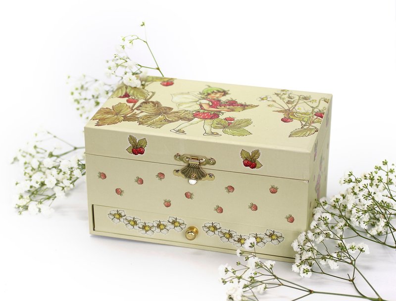 Trousselier - Fairy Strawberry 士多啤梨仙子自轉首飾盒 - 寶寶/兒童玩具/玩偶 - 其他材質 卡其色