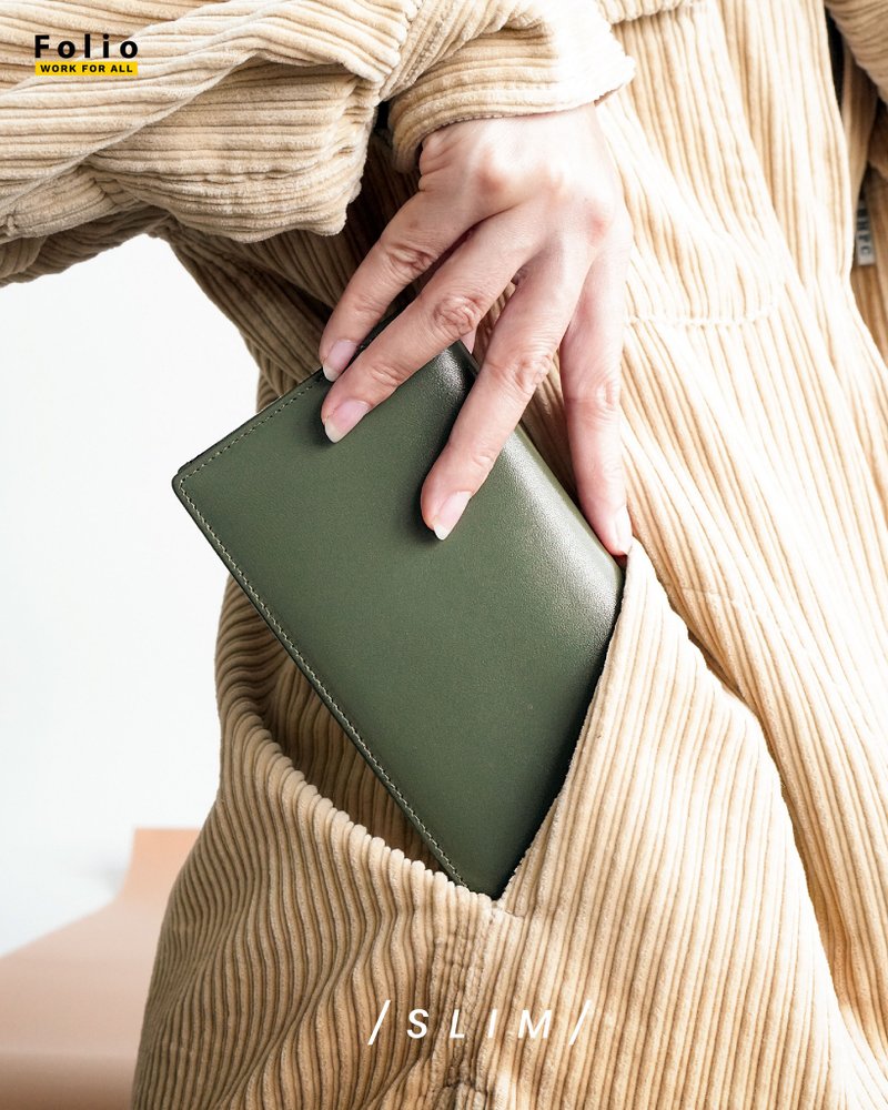 真皮 錢包 - Myra Slim Long Wallet (Two-Tone)