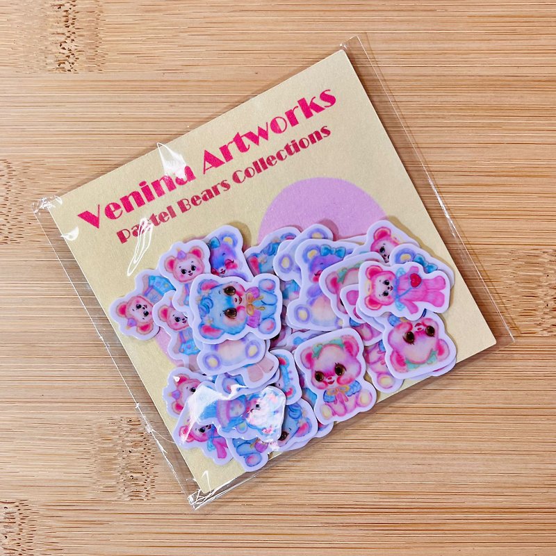 Vanilla Pink Bear Sticker Pack - สติกเกอร์ - กระดาษ หลากหลายสี
