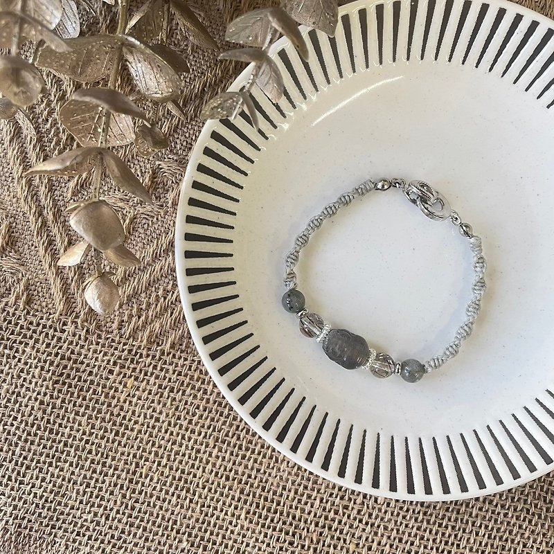 Low-key backbone stone pixiu woven bracelet - Bracelets - Crystal 