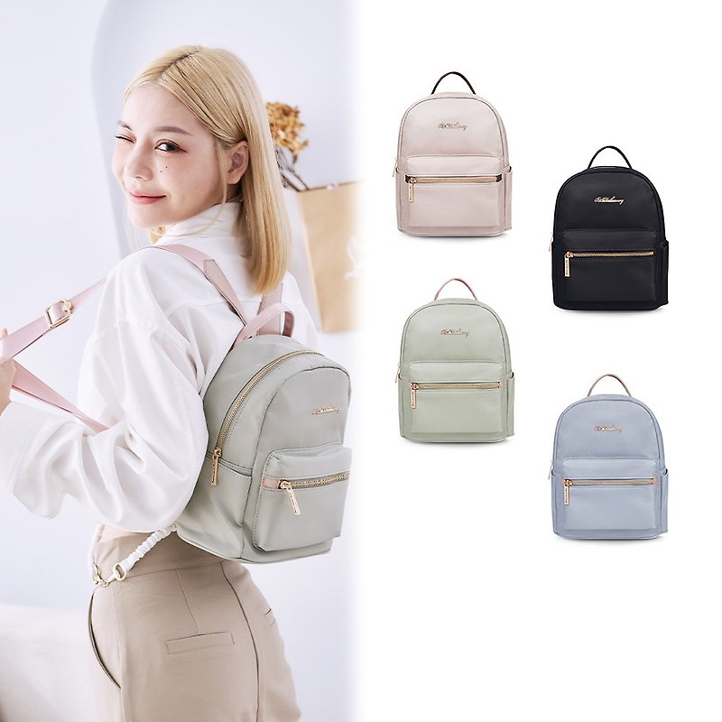 [Fashionable Plain Color] Intellectual Paris - Elegant aesthetics and practical mini backpack - four colors in total - กระเป๋าเป้สะพายหลัง - ไนลอน หลากหลายสี