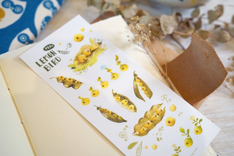 Lemon Crumbs Peas Lemon-Transparent Sticker