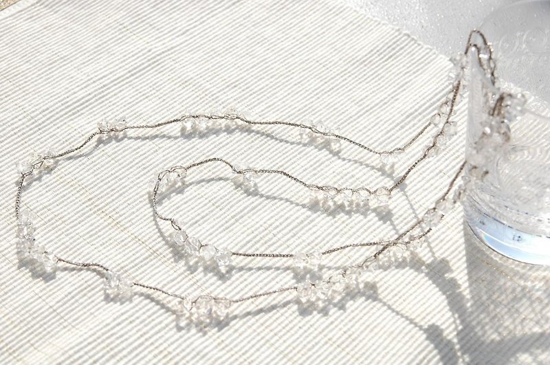 Crochet necklace station type of Star Candy crystal - สร้อยคอ - เครื่องเพชรพลอย สีใส