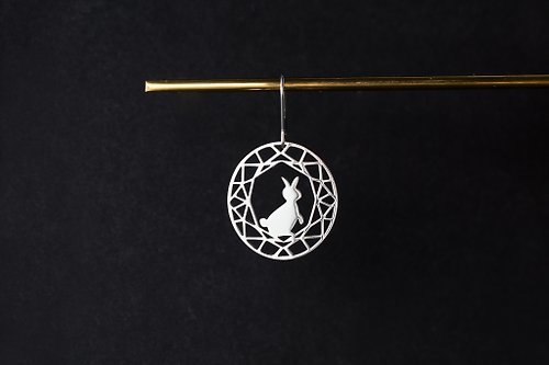 吳小姐3d訂製珠寶 兔子耳環(單邊/一對) 寶石與動物系列:抗敏醫療鋼 -可改夾式