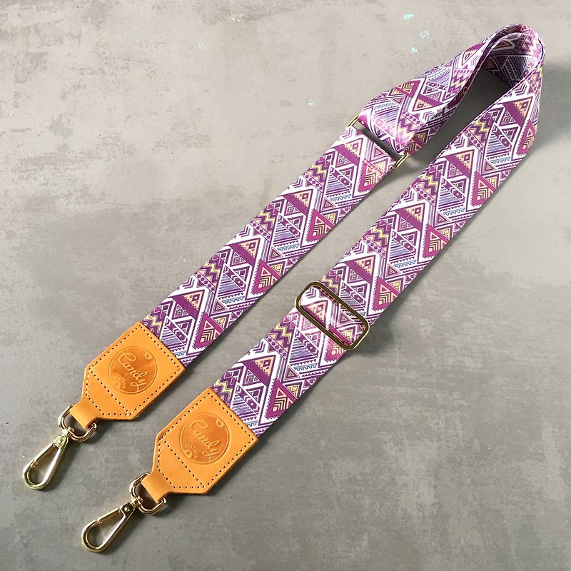 Candy Leather Bag Strap - Other - Cotton & Hemp Purple