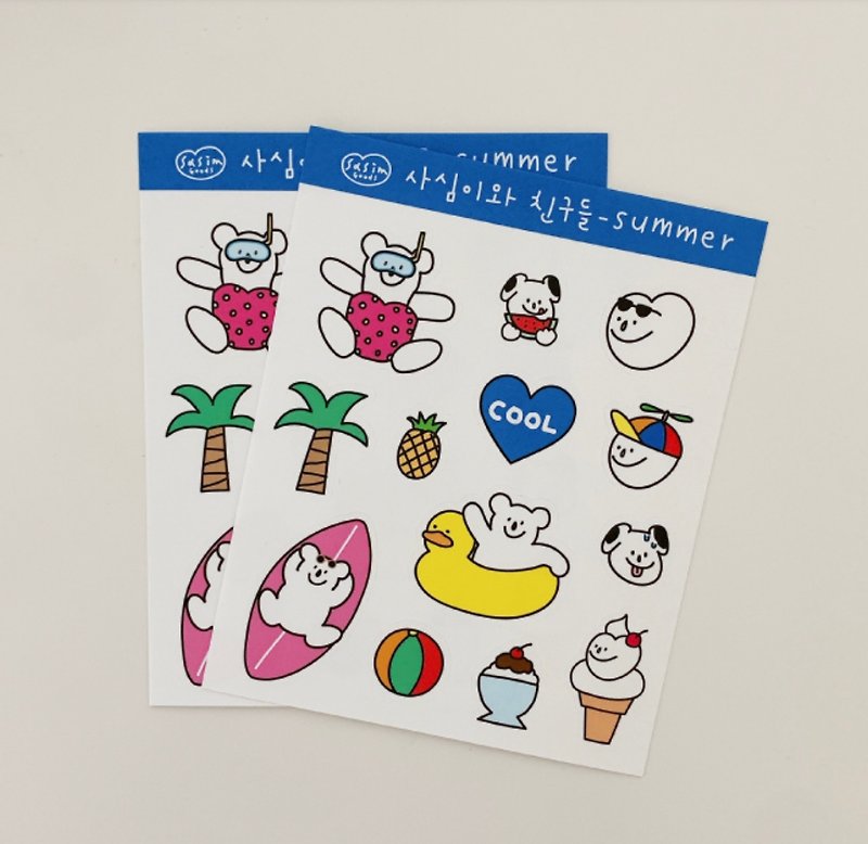 SASIM Friend Summer Sticker Pack/2 Pack - สติกเกอร์ - กระดาษ 