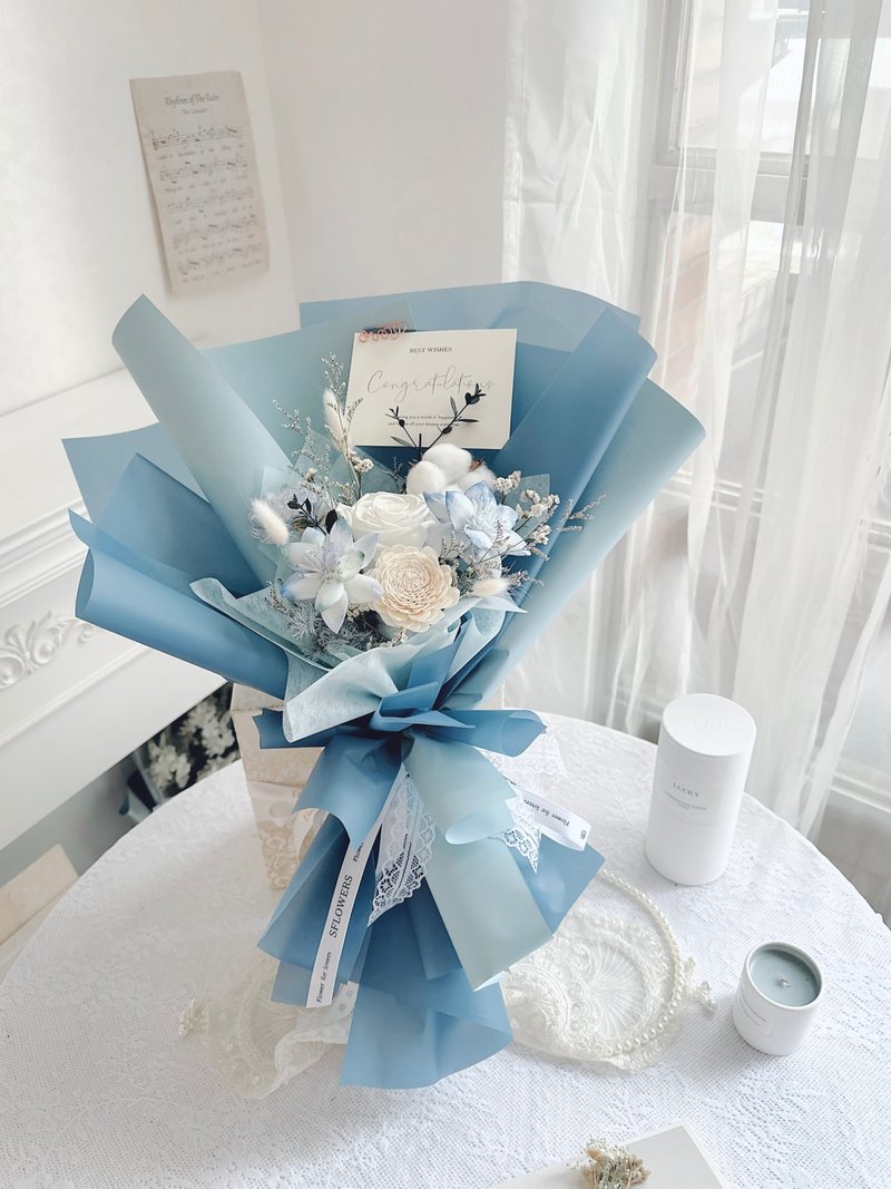 Dried blue preserved flowers bouquet - Dried Flowers & Bouquets - Plants & Flowers Blue