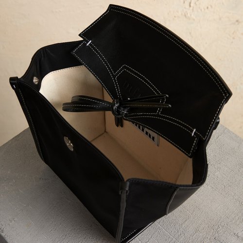 [mfnt] Tutu Cool Black 高密度ナイロン牛革3ウェイバッグ Tutu Cool Black 3Way Tote Bag (HD Nylon + ITALY Cow Leather