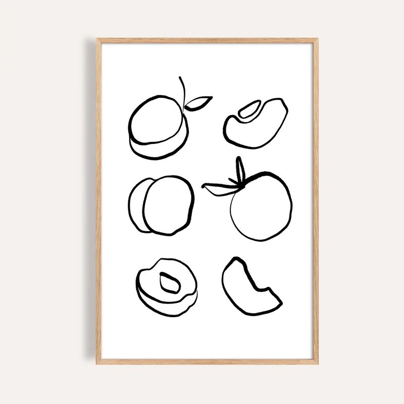果然純白 Purely Fruits / 現代抽象水果掛畫 / 藝術無框輸出 - 海報/掛畫/掛布 - 紙 