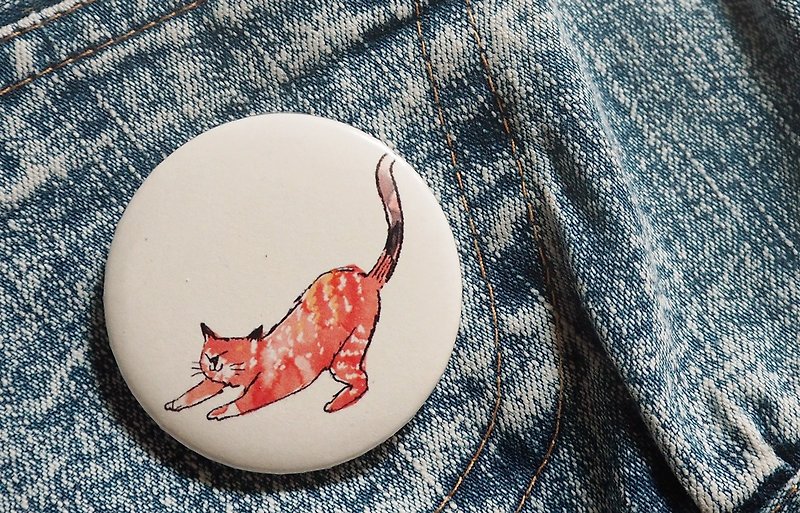 Pin badge tabby orange cat - 徽章/別針 - 其他金屬 多色