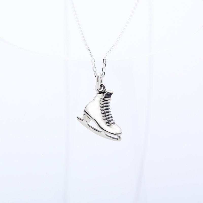 【Angel & Me】Skating shoe s925 sterling silver necklace graduation birthday gift - สร้อยคอ - เงินแท้ สีเงิน