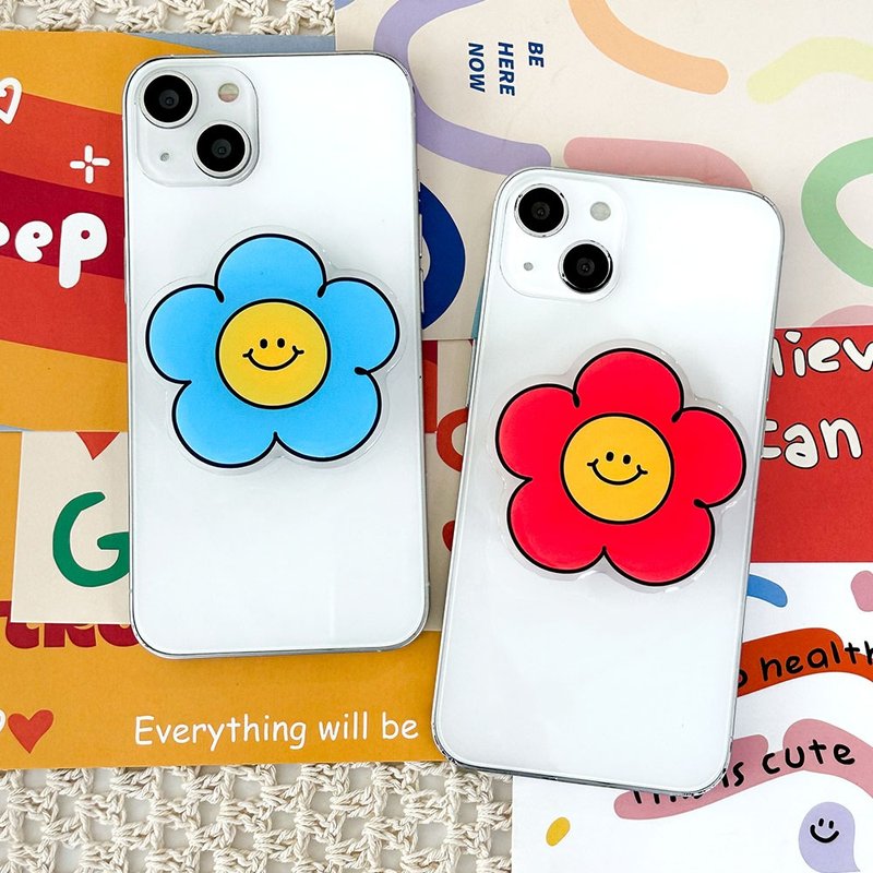 Smile flower grip smartphone acrylic smart tok - อุปกรณ์เสริมอื่น ๆ - อะคริลิค หลากหลายสี