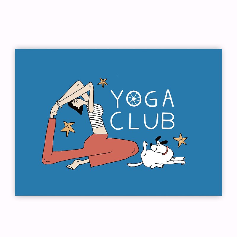 明信片 | Yoga Club - 心意卡/卡片 - 紙 藍色