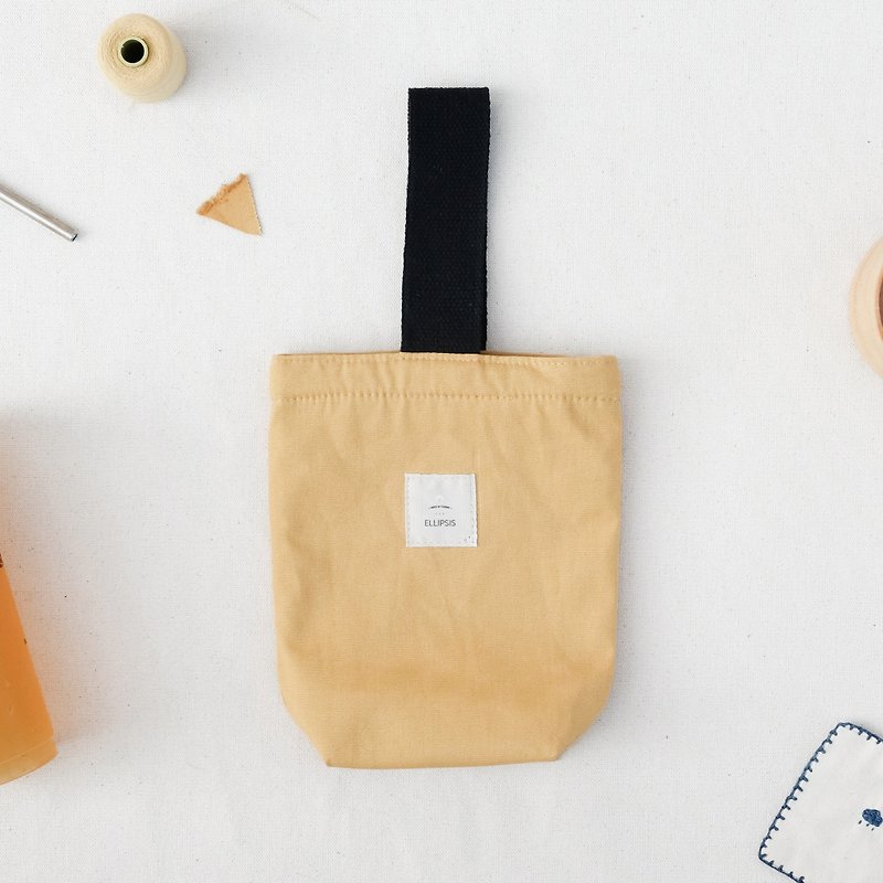 Insulated canvas beverage bag - Earth yellow - ถุงใส่กระติกนำ้ - ผ้าฝ้าย/ผ้าลินิน สีเหลือง