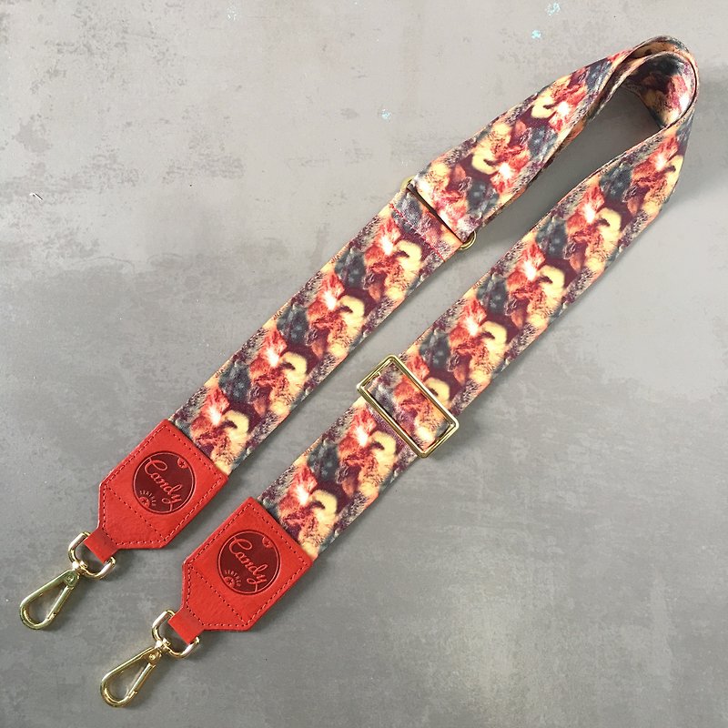 Red Genuine Leather  Bag Strap - Other - Cotton & Hemp 