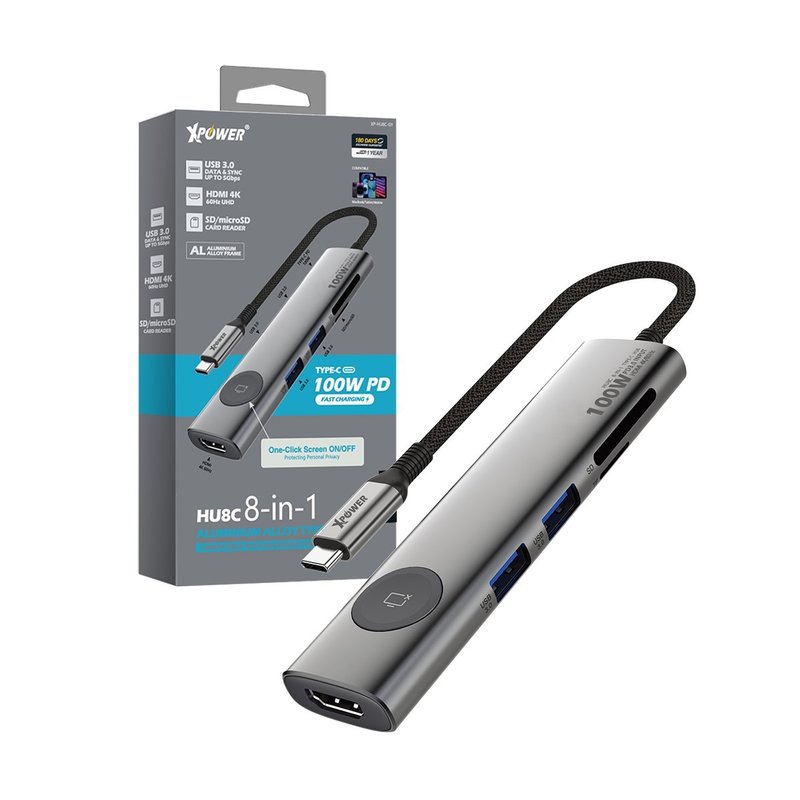 XPower HU8C 8合1 100W PD Hub - 其他 - 其他金屬 灰色
