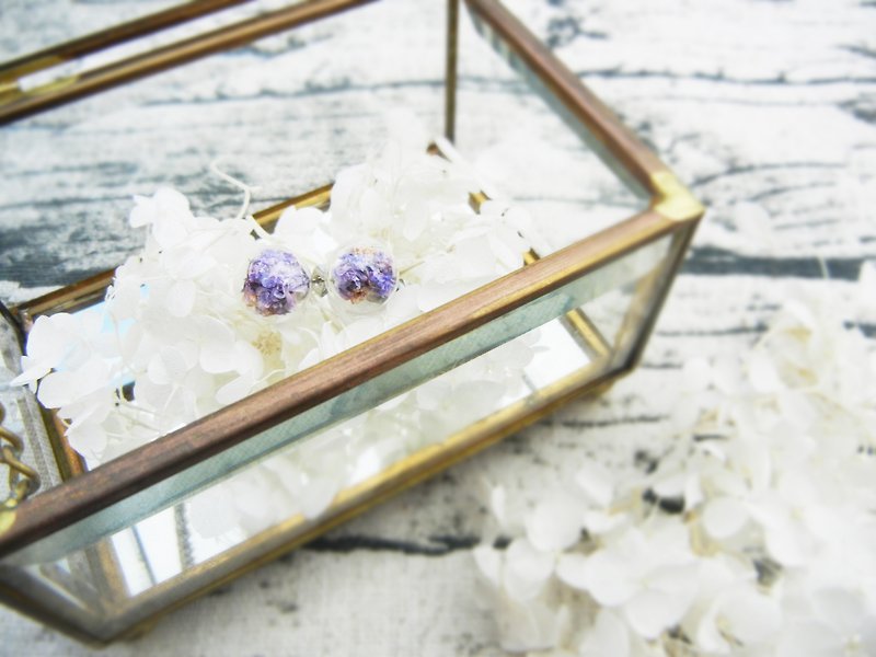 *Coucoubird*Starry fantasy purple glass earrings / anti-allergic ear acupuncture - Earrings & Clip-ons - Glass Purple