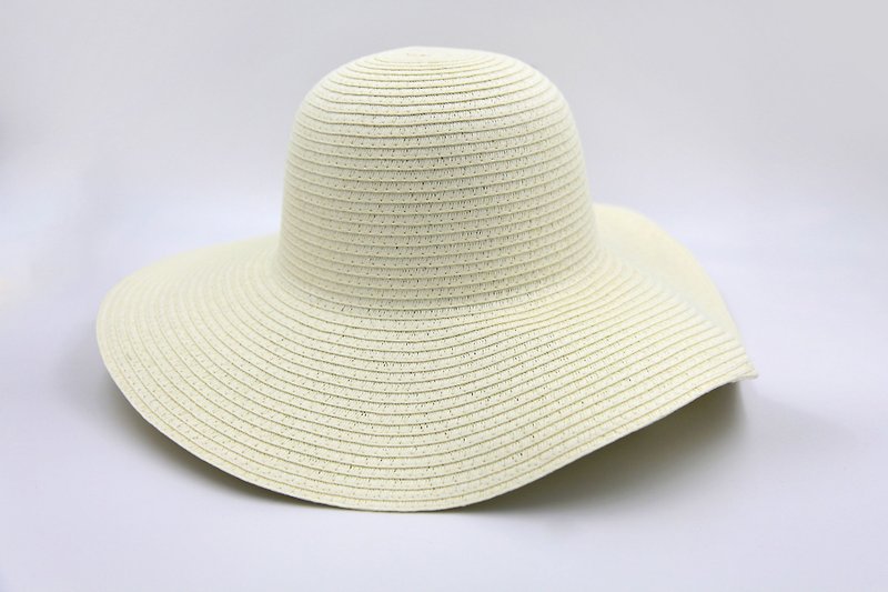 【Paper home】 European wave cap (white) paper thread weaving - Hats & Caps - Paper White