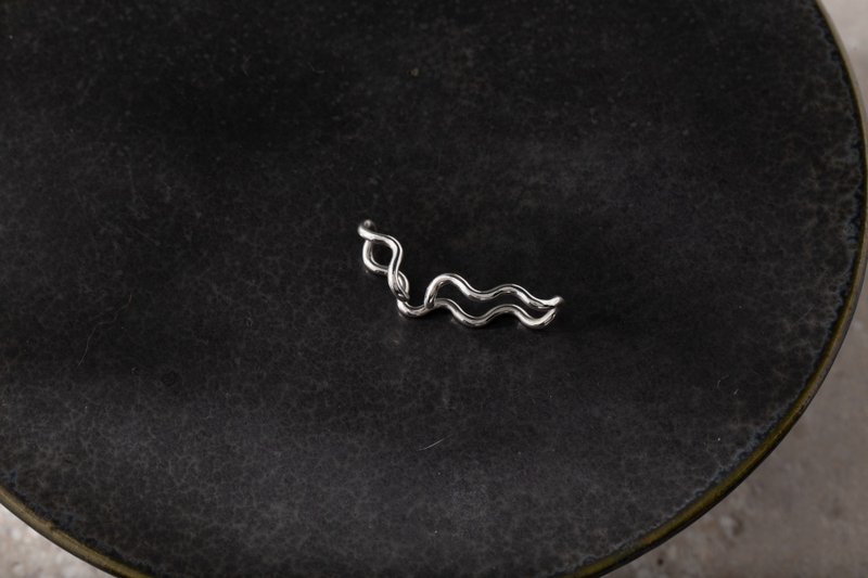 Mermaidあま海女系列 海草純銀耳扣 Seagrass Silver EarCuff - 耳環/耳夾/耳骨夾 - 純銀 銀色